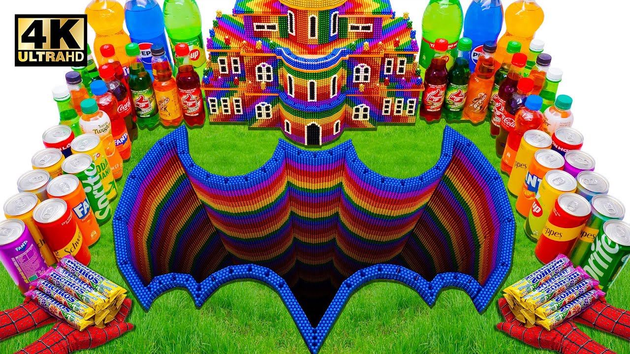 How to Make Bat with Rainbow Orbeez vs LEGO, Fanta, Mtn Dew, Coca Cola vs Mentos & Popular Sodas