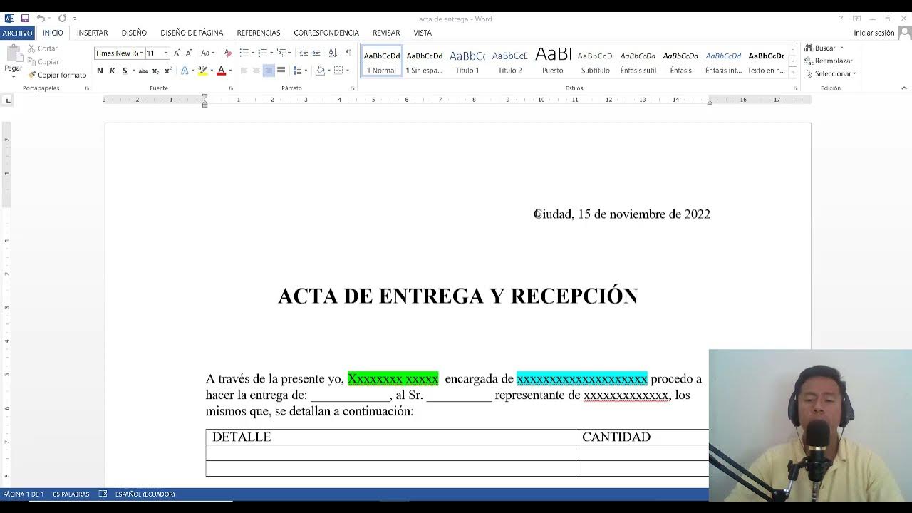 MODELO de ACTA de ENTREGA Y RECEPCIÓN (FÁCIL Y RÁPIDO) - YouTube