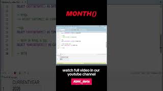 SQL YEAR(), MONTH() AND DAY() Functions Explanation In Telugu