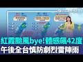 「紅霞颱風掰了」北市體感飆42度！未雨前極度悶熱如烤爐 各地紫外線達危險級 大氣不穩定！午後全台慎防雷陣雨 ｜三立新聞LIVE
