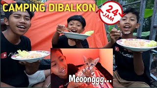 24 HOURS OF CAMPING ON THE BALCONY, THE KIDS EAT AND SLEEP WITH CUTE CATS! | Mikael TubeHD