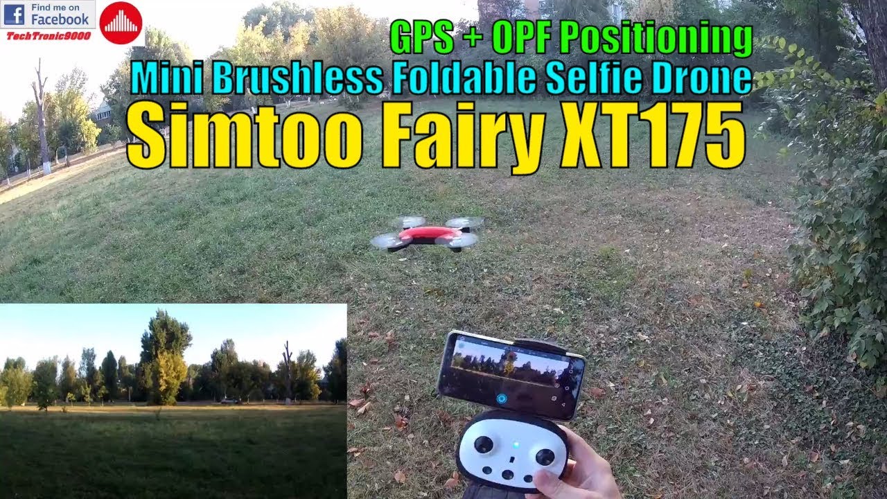 Simtoo Fairy XT175 - Mini Selfie Drone Review & Fligh Test - YouTube
