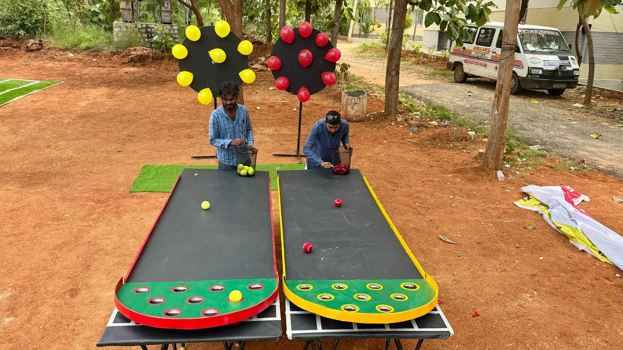 Drop the tennis balls into the holes challenge|| Village Avengers