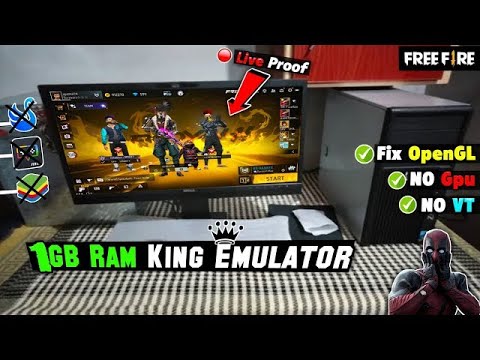 😍Live Proof!! 1GB Ram Free Fire OB43 Emulator is Here   NO VT   Fix OpenGL   Dual Core PC