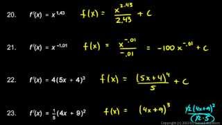 Calculus 5.1p4 - Antiderivative Practice Problems 17 - 23