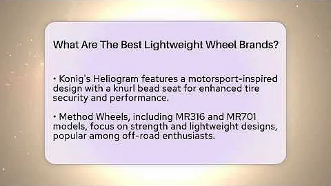 What Are The Best Lightweight Wheel Brands? - Talking Tech Trends