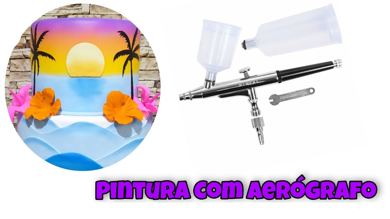 Pintura com aerógrafo/ Bolo de biscuit