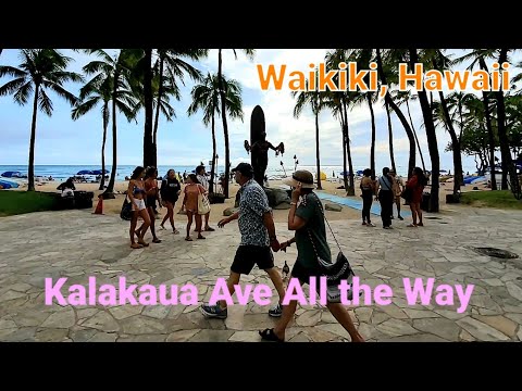 Waikiki Hawaii | Kalakaua Ave all the Way! | Tourists enjoying Waikiki and the Beach