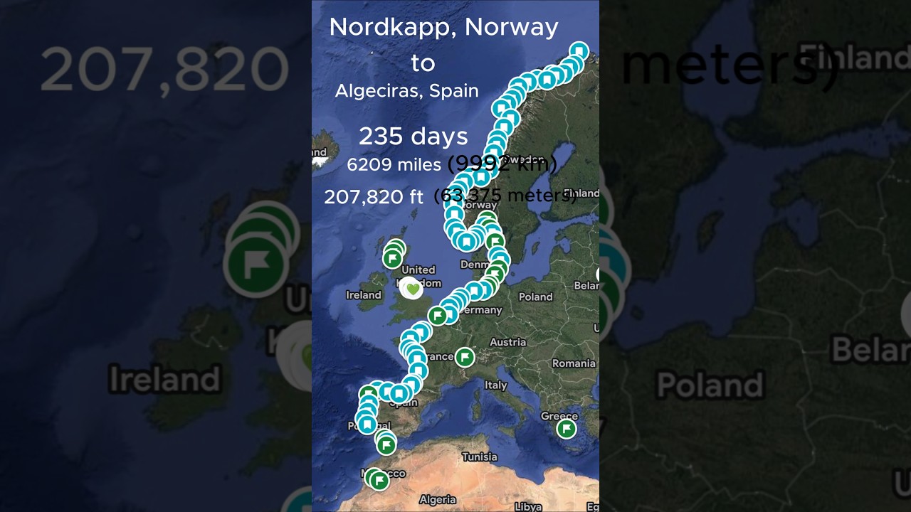 Nordkapp , Norway to Algeciras, Spain #bicycle #europe #travel #world #camping #tour #epilepsy