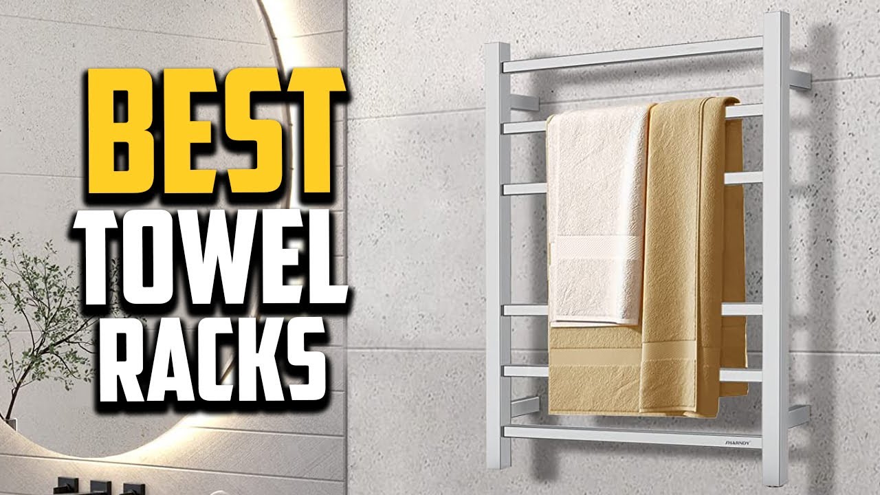 Tangkula 10-Bar Towel Warmer, Wall Mounted Electric Heated Towel