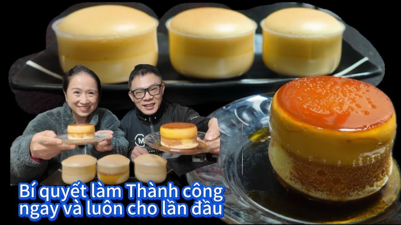 Một lần có thể thưởng thức được Bánh bông lan Pudding caramel ba hương vị tráng miệng siêu ngon