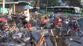 Downtown Beijing China Bike Parking A LOT OF BIKES