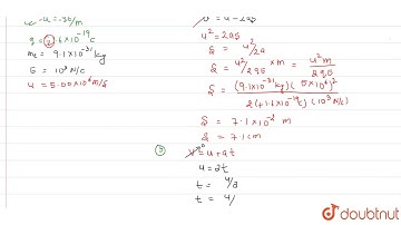 An electron with a speed `5.00xx10^6` m/s enters an electric field of