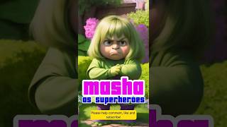 Masha as Superheroes cartoon marvel avengers shorts youtubeshorts masha