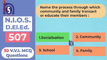 NIOS Deled 507 MCQ VVI Questions
