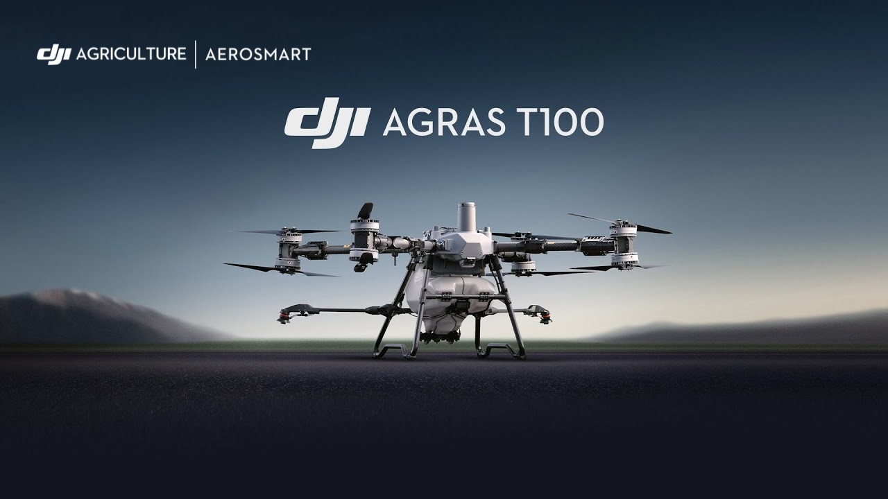 Gioi thieu DJI Agras T100 flycam nong nghiep tai trong lon