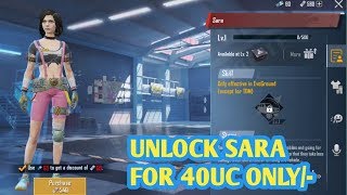 Get Sara Character For 40UC Only | How to Unlock Sara In Pubg Mobile