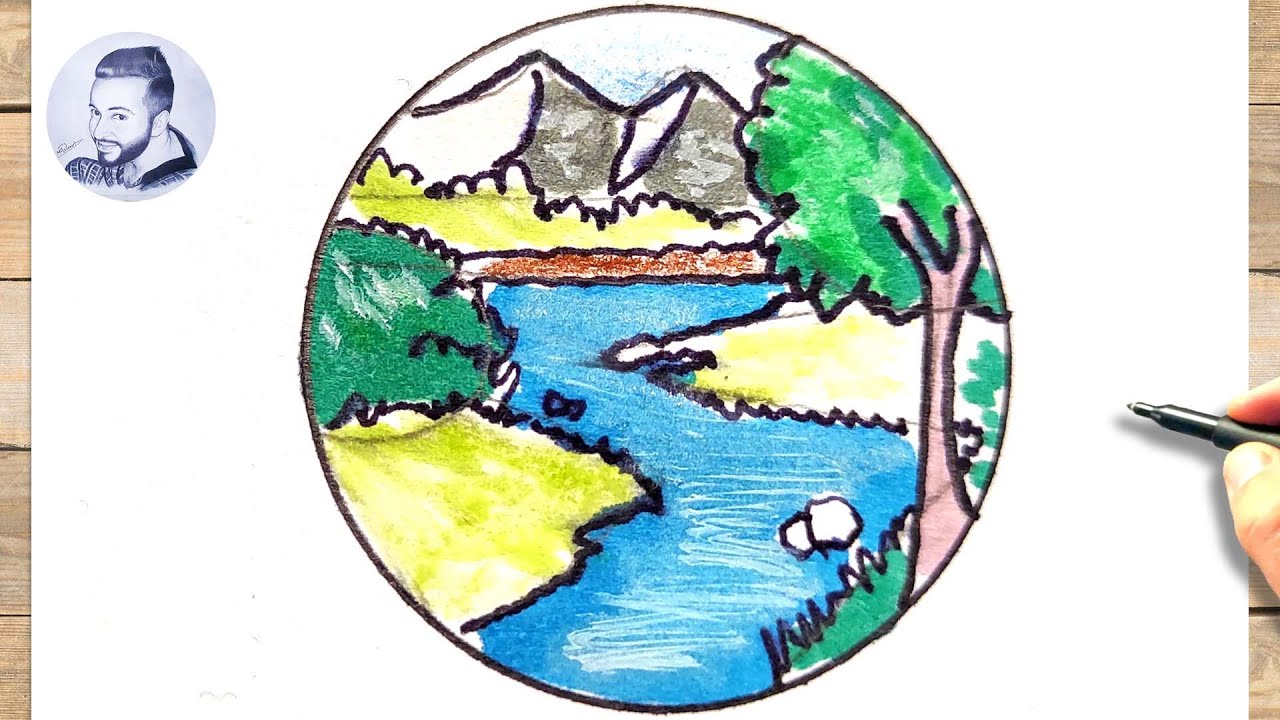 Comment dessiner une rivière facilement - YouTube