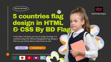 5 countries flag design in html and css by Bangladeshi flag Design