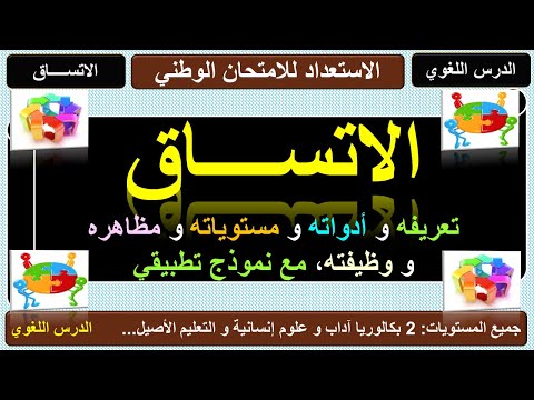 الاتساق تعريفه و أدواته و أنواعه و مستوياته و وظيفته