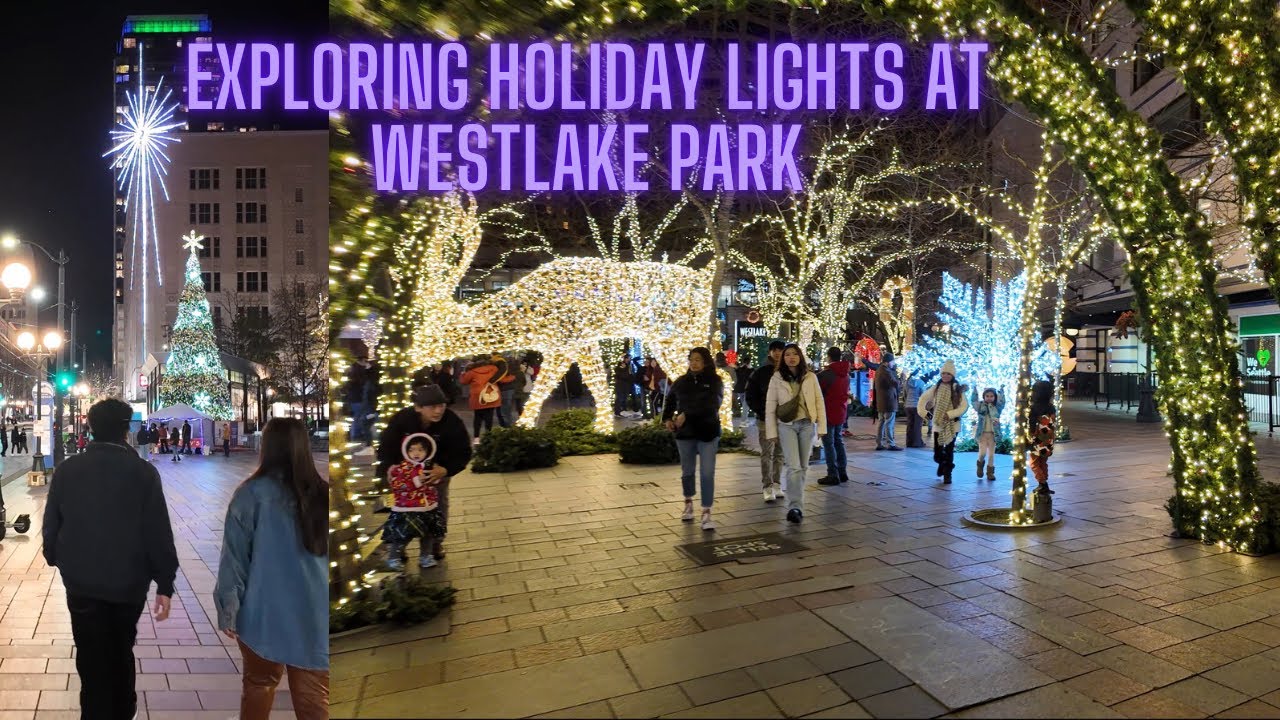 HOLIDAY LIGHTS WESTLAKE PARK IN DOWNTOWN SEATTLE YouTube