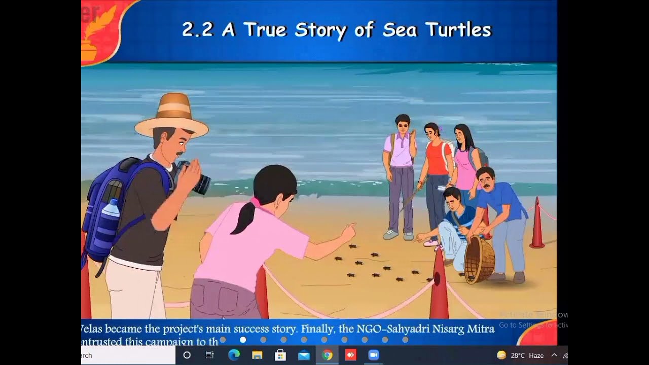 9th std 2.2 lesson A true STORY OF TURTLE