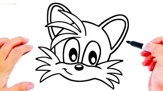 Como desenhar o TAILS, FÁCIL, SONIC, Desenho para Colorir e Imprimir