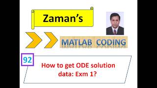 MATLAB: How to get ODE solution data: Exm 1
