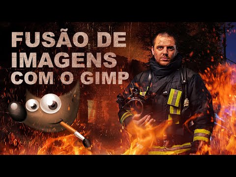 Fusão de imagens com o Gimp - Fogo - Bombeiro