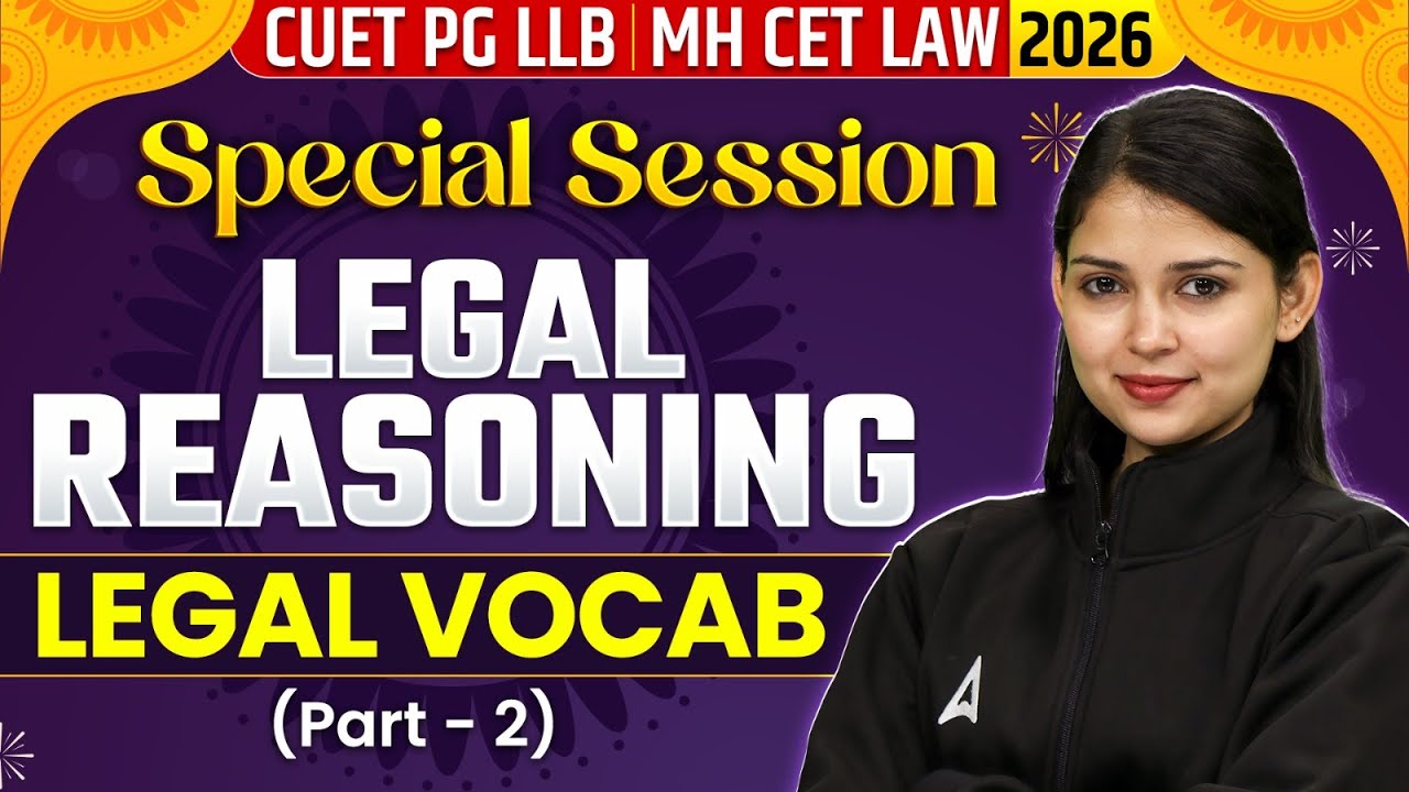 Legal Reasoning | Marathon | CUET PG LLB & MHCET Law 2026 - YouTube