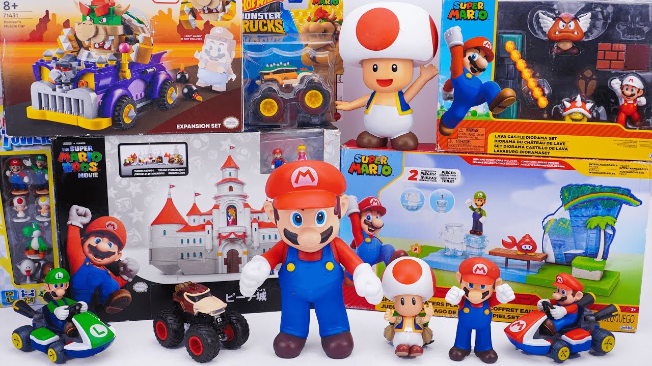 Super Mario Toys Unboxing Review ASMR 🐾 Super Mario Lava Castle Diorama Set & Mario Kart