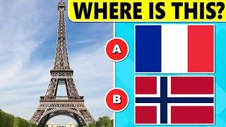 Guess the Country Flag by the Landmark Quiz (38 Famous Landmarks)