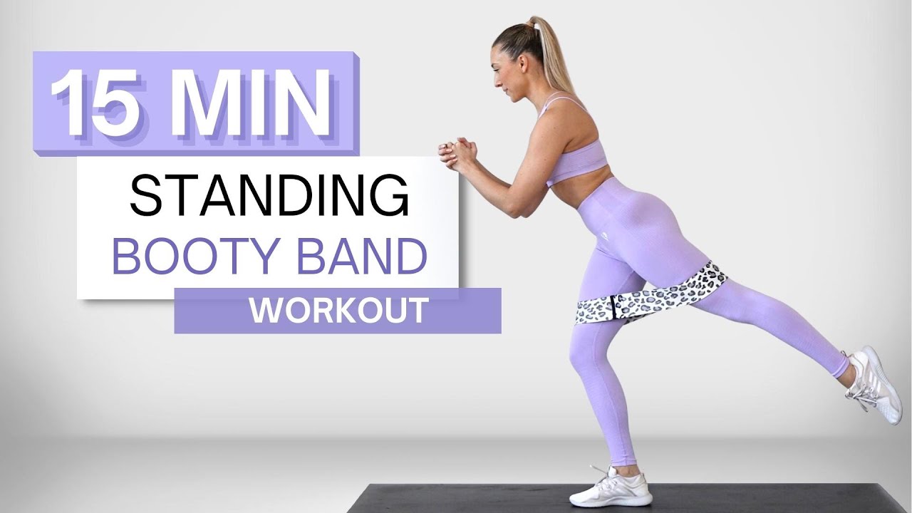 15 min STANDING BOOTY BAND WORKOUT, Legs and Glutes