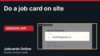 Full Do a job card on site | Jobcards Online Tutorial (Android App) Guide