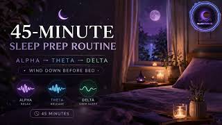 45-Minute Sleep Prep Routine | Alpha → Theta → Delta | Wind Down Before Bed
