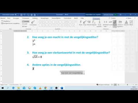 Video: Een Vergelijking Schrijven In Word