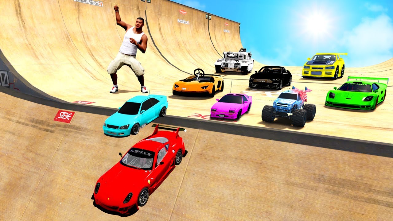 The SMALLEST SUPER CARS in GTA 5 vs MEGA RAMP!