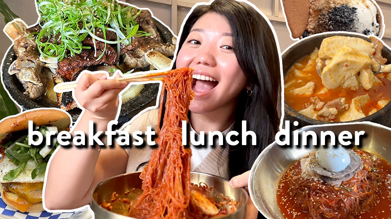 WHAT TO EAT IN KOREATOWN! 24 Hours Eating in LA (noodles, tofu soups, beef ribs & more!)