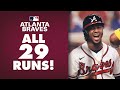 29 RUNS! All runs from the Braves 29-9 win over the Marlins! (NL Record)