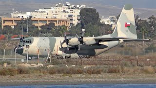 CLASSIC Omani C-130 Hercules Take-off at Larnaca Airport