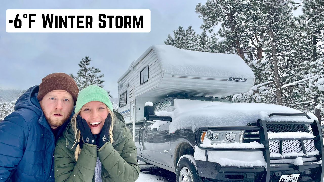 Surviving a WINTER STORM Living In A TRUCK CAMPER | Does Our Heater ...
