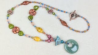 Easy Carefree Summer Vibes necklace feat. Boho Rainbow by Sam's Bead Box