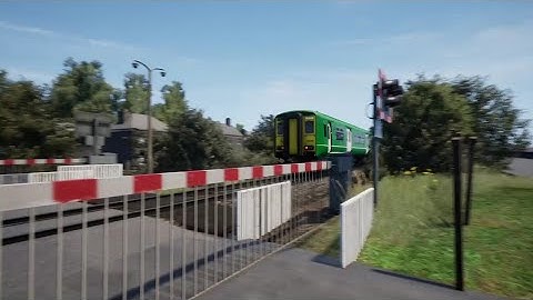 Train Sim World 2-West Cornwall Local. Pair of 150s pass Carriage Reception East Level Crossing.