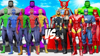 Team Spider-Man Combined Hulk Color Vs The Avengers - Epic Superheroes War