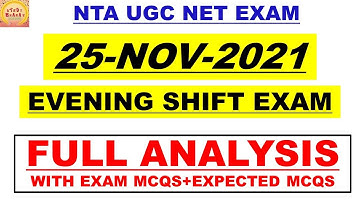 25 Nov 2021 evening shift Exam analysis Ugc net 2021