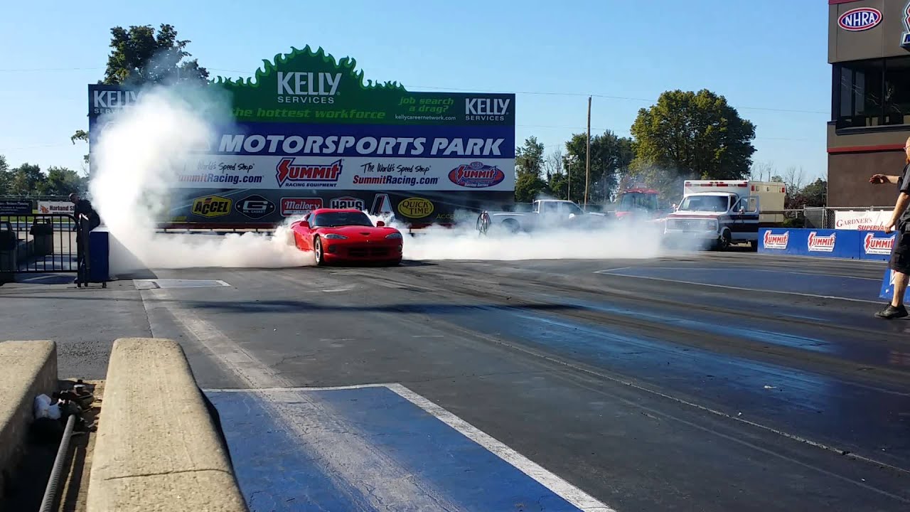 Big 3 racing twin turbo viper burnout - YouTube