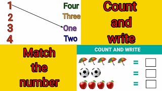 123 numbers matching | math worksheet for lkg ukg class | 123 match the numbers | Number matching