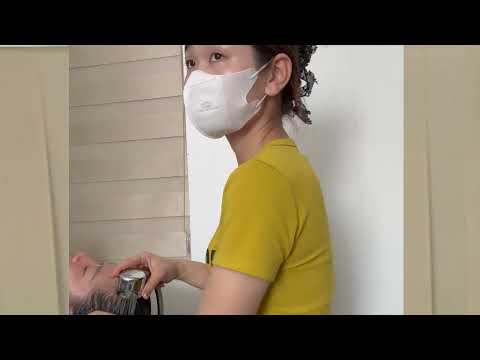 Instructions for washing hair before styling hair