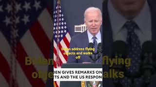 Biden walks off & Says give me a break )while addressing flying objects #biden #news #ufos