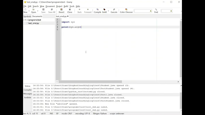 Passing arguments/parameters via command line in python